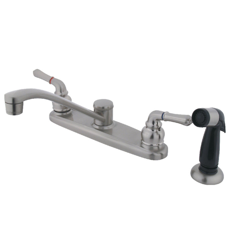 Magellan Centerset Double Handle Kitchen Faucet, Brushed Nickel, Without Spray