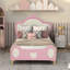 Charmant lit plateforme simple avec rangement et sans sommier pour enfants