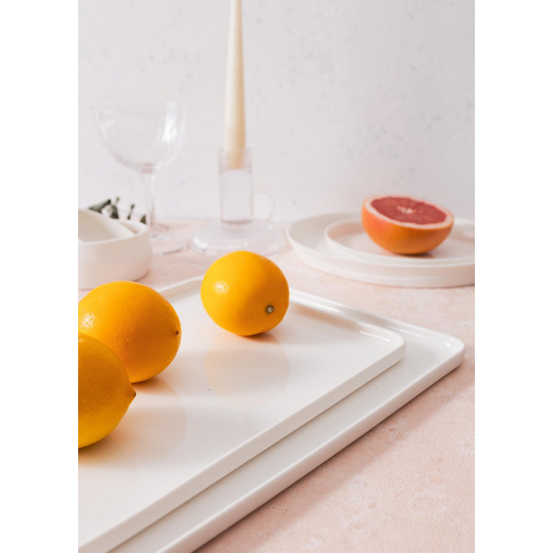 Elegant White Service Plate, 9.1 x 13.0 x 0.4 inches | 100% Porcelain, Durable and Chip-Resistant | Perfect for Formal Dining or Everyday Use, Enhances Table Settings with Timeless Style
