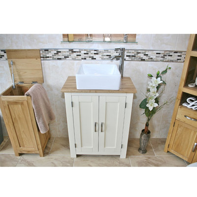 Reybold 650 mm Freestanding Single Vanity with Vessel Ceramic Basin