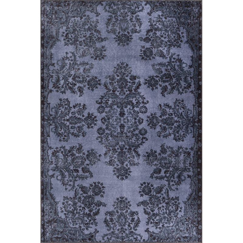 Luxurious Navy Blue Carpet, 5.0 x 7.5 Feet | 100% Polyester, 1.4 lbs/sq ft | 4 mm Pile Height, Recycled Poly Cotton Underside | Machine Made, Soft & Durable | Perfect for Living Room, Bedroom & Office Décor