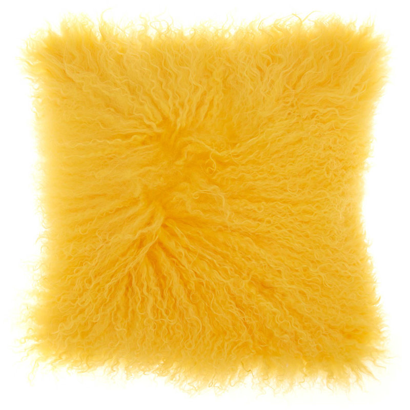Fringed Throw Pillow, Yellow