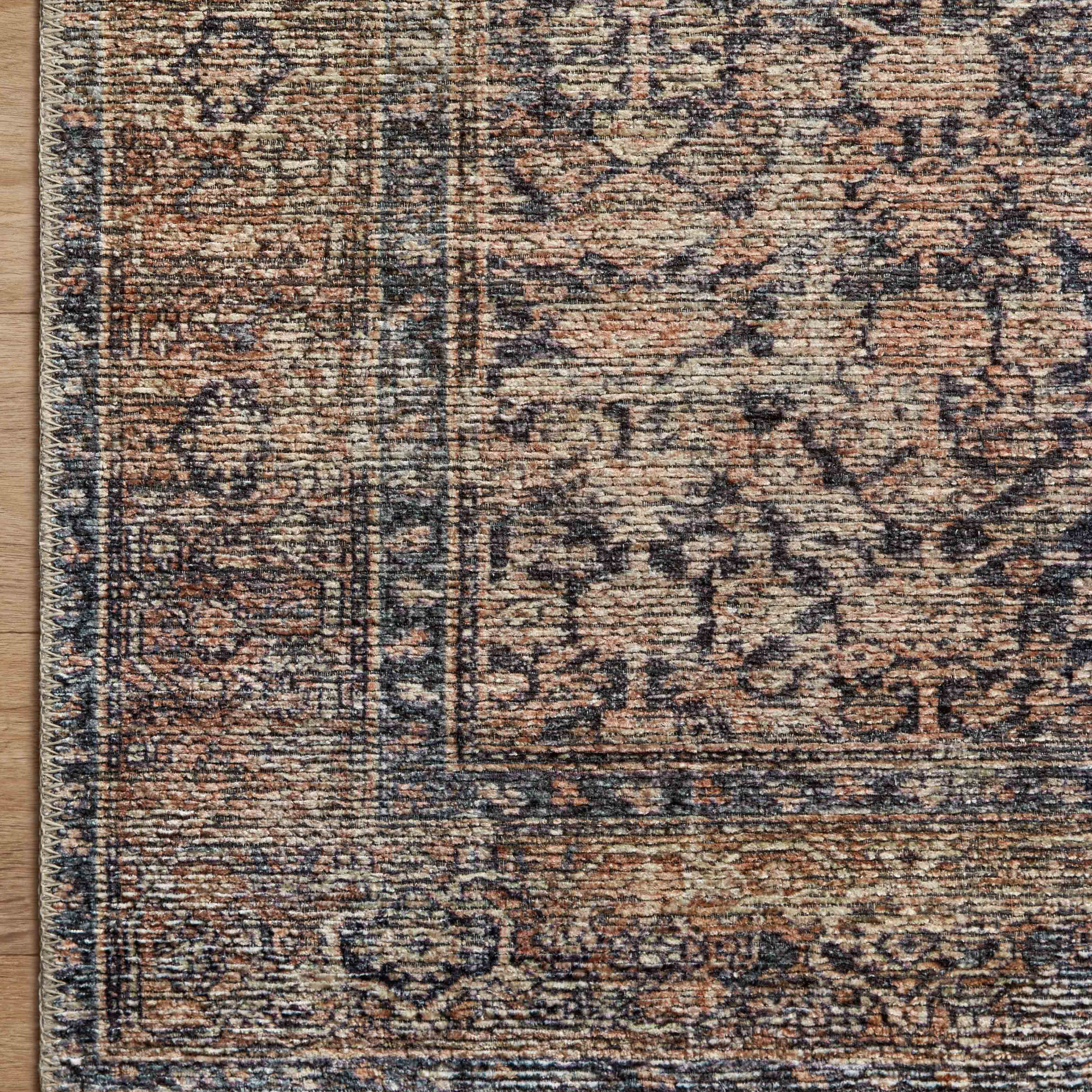 Billie Oriental Ink / Salmon Area Rug, Rectangle 2'3" x 3'9"