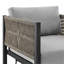 Chaise longue d'extérieur pivotante en aluminium noir avec coussins gris-129705567
