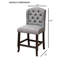 Chaise de salle à manger à hauteur de comptoir de style rustique avec garniture cloutée à oreilles de style rustique noir antique et gris clair-1414119064-1414119066