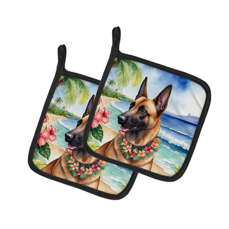 Caroline's Treasures Luau Party Floral Polyester Potholder Set