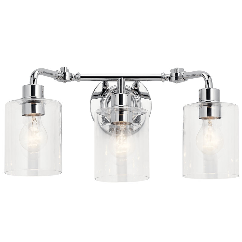 Éclairage pour salle de bain 3 lumières à DEL à intensité variable Chrome Thornton, Chrome