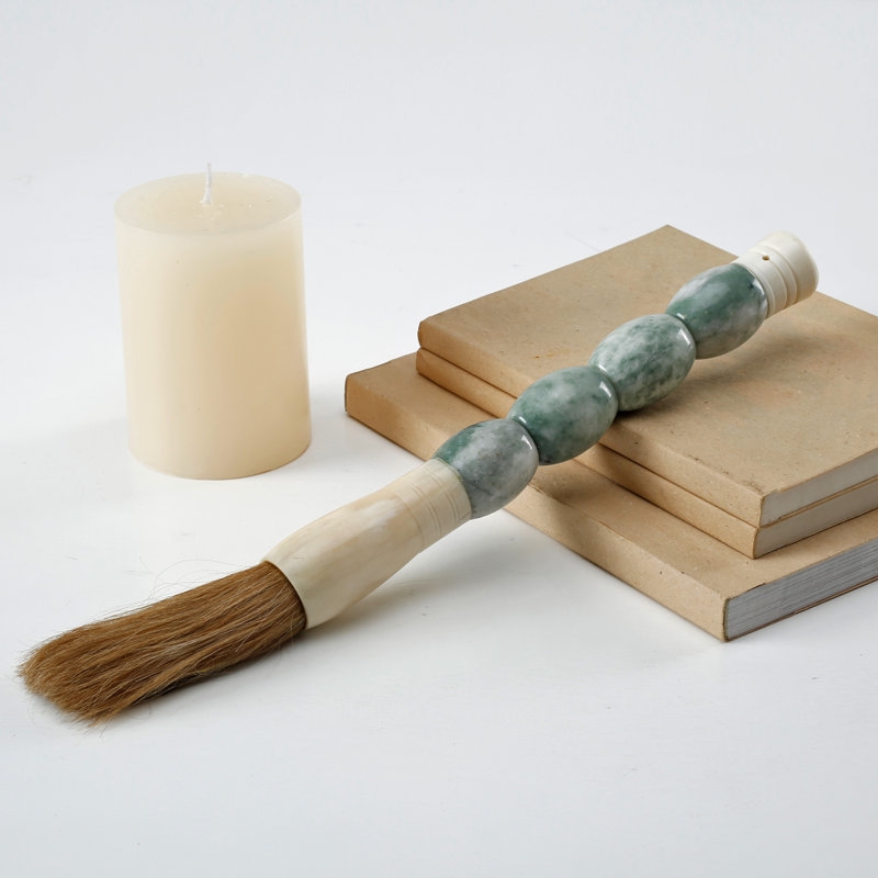 Lily's Living Approx. 14" White Ring Jade Calligraphy Brush