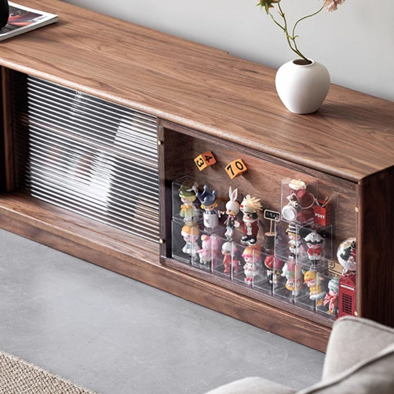 Meuble télé rétro rétractable en bois massif