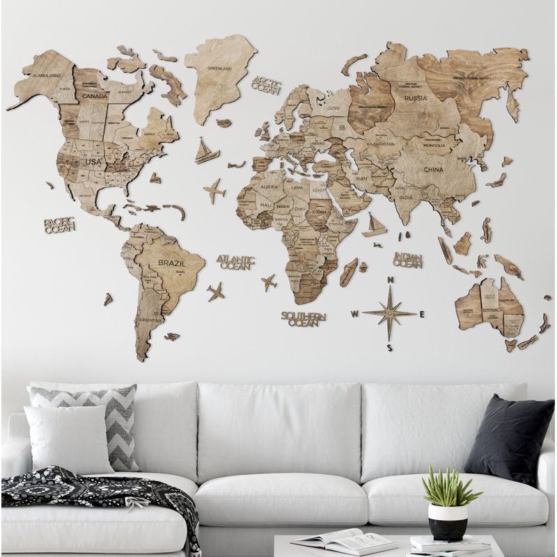 Handmade Entertainment Wall Decor, 120cm H x 200cm W x 1cm D, Brown/Beige