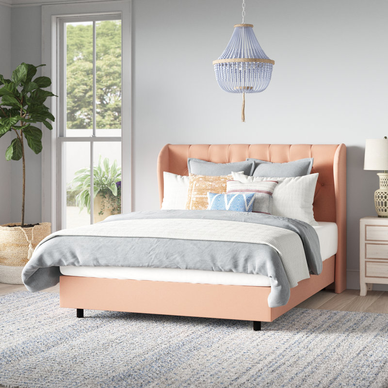 Amaia Upholstered Wingback Bed, Twin