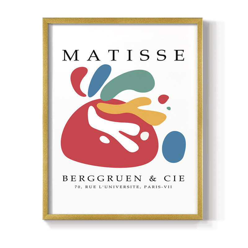 Matisse CEC XXXIX, reproduction encadrée - bois massif, Or, H 14 po x l 11 po