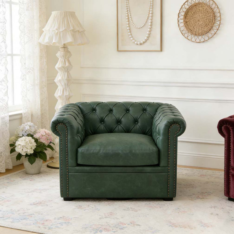 Fauteuil club pivotant Chesterfield