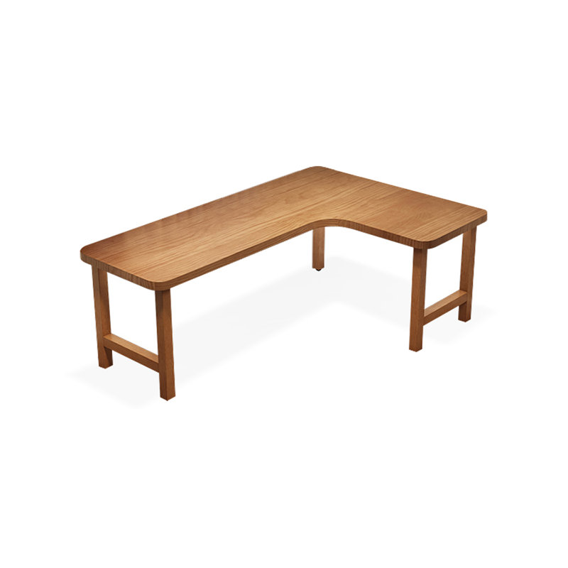 Bureau d'écriture en L en noyer massif, Oui, H 29,53 po x l 62,99 po x P 47,24 po