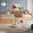 Agar Hardesty Wooden L Shaped Daybed with Under-bed Trundle and Storage Drawer-1317457842