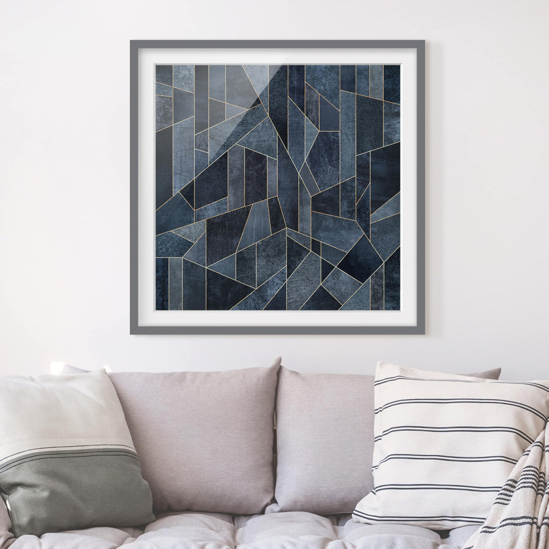 Gerahmtes Poster Blue Geometry