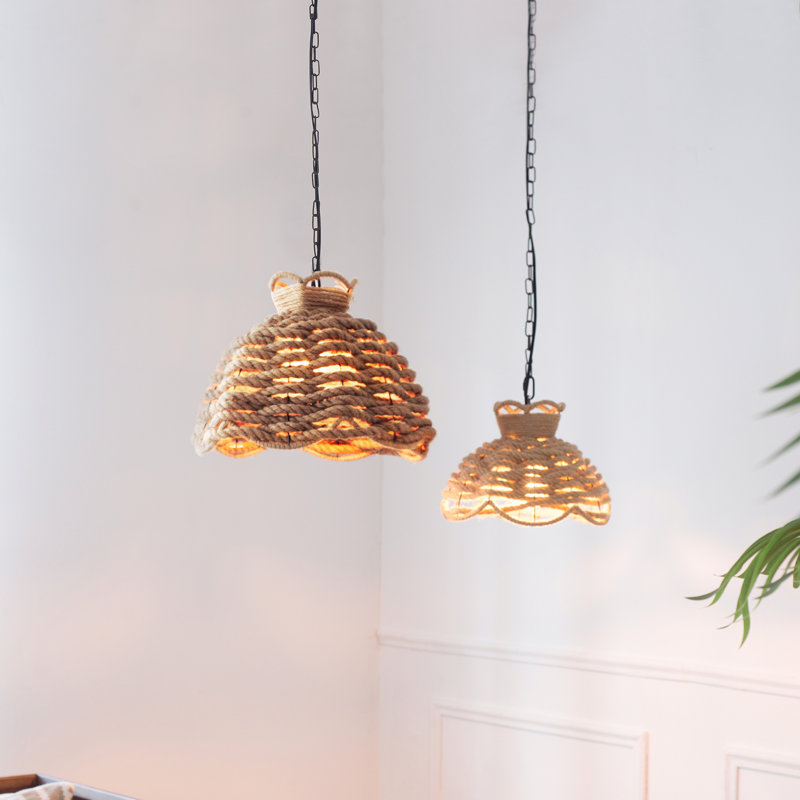 S/2 Rope Woven Chandelier