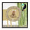 Lion avec des arbres en bambou et une giclée toucan encadrée, design par Carla Daly