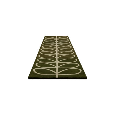 Hand Tufted Wool Abstract Area Rug in Olive