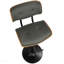 Tabouret de bar réglable 1 pièce Mid-Century moderne - noyer, similicuir gris