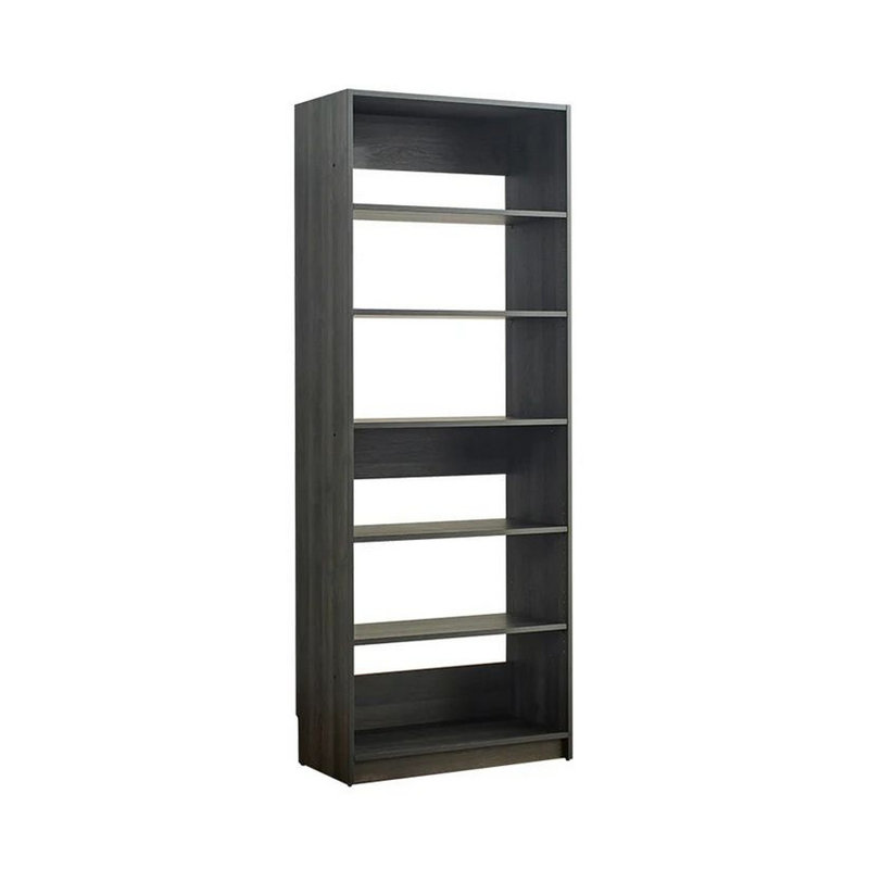 Système d'organisation modulaire Dee, 5 tablettes de rangement à niveaux, bois, Gris / noir