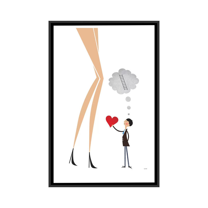 « unrequited love », impression sur toile, Toile avec cadre noir, Pas de tapis, H 48 po x l 32 po x P 1,5 po
