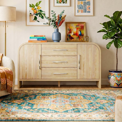 Commode décorative à 2 portes et à 3 tiroirs de style rustique