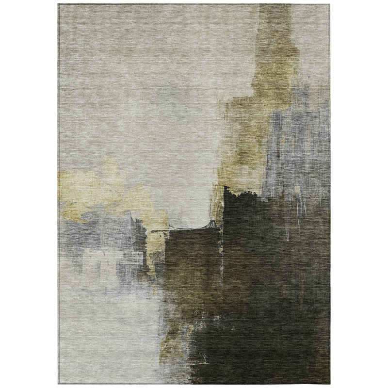 Looma Khaki Washable Indoor-Outdoor Rug - , 9' x 12'