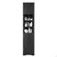 Armoire de rangement multi-fonctionnelle avec deux portes et tablettes réglables, tablette ouverte, noir-936908746