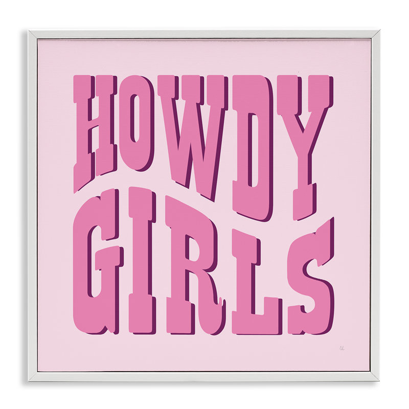 Howdy Girls on Pink, estampe numérique, design par Sarah Adams, H 12 po x l 12 po