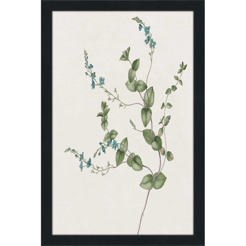 «Blue Wispy II» par Kelly Donovan - Peinture, L 33,5 po x H 49,5 po, Cadre noir
