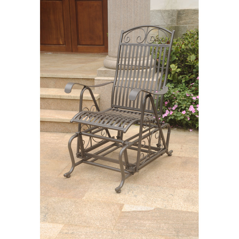 Fauteuil oscillant simple en fer Nocona, Brun mat