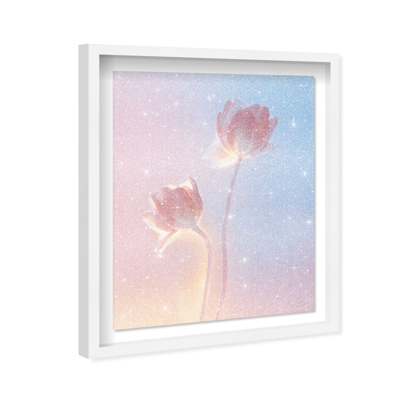 Iridescent Tulips Print by Oliver Gal, 37.5"H x 46.5"W, White Shadowbox