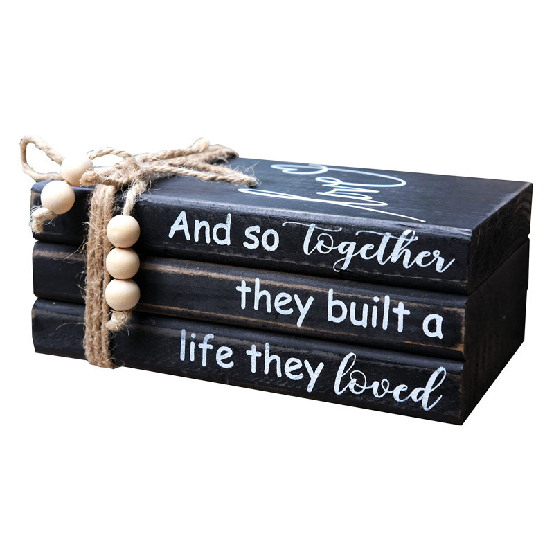 Book Stack Decor Black