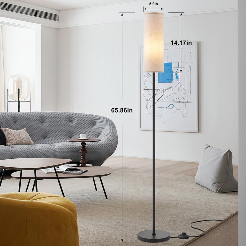 Mhirren 162.5cm Black Column Floor Lamp