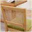 Ensemble de 2 chaises de salle à manger en rotin vert olive de style Mid-Century avec structure en bois franc Farmhouse