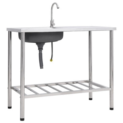 Stainless Steel Freestanding Outdoor Sink