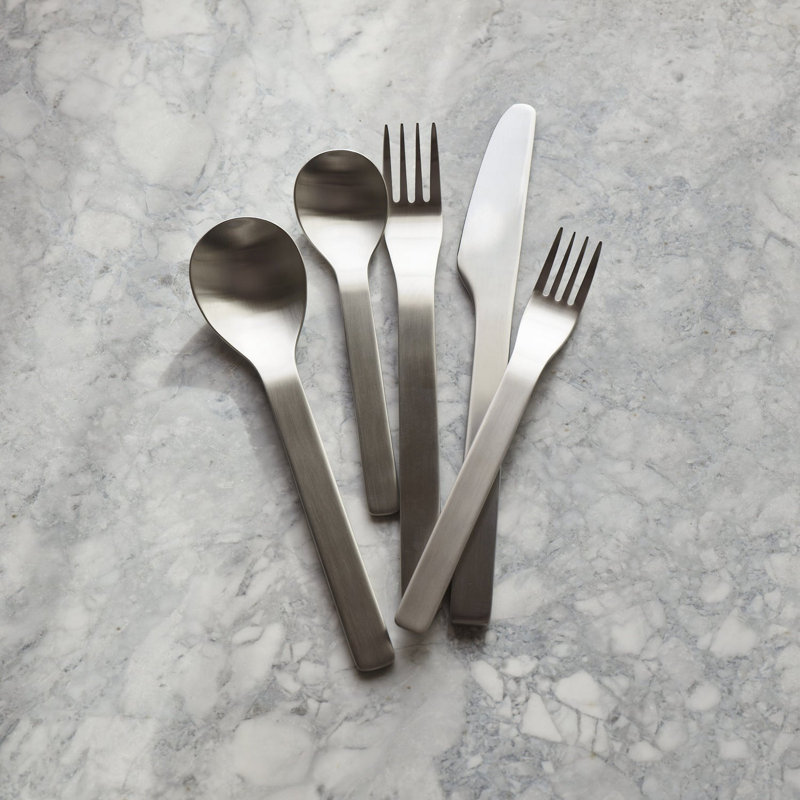 Stainless Steel Cutlery Place Setting S/5, Brushed Stainless Steel