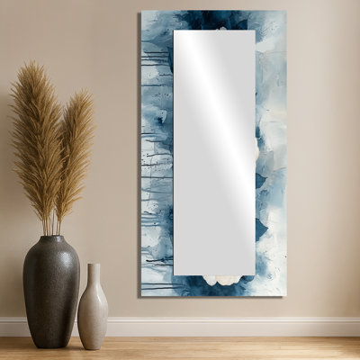 Elegant Aqua Winter Roses Elegance - Art mural miroir floral - imprimé sur métal