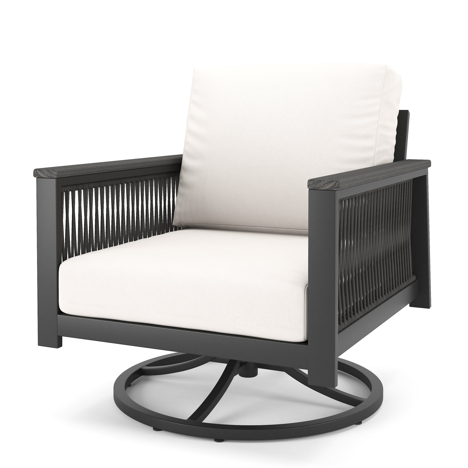 Townsend Outdoor Swivel Rocking Chair with Sunbrella® Cushion, Canvas White Sunbrella® Canvas