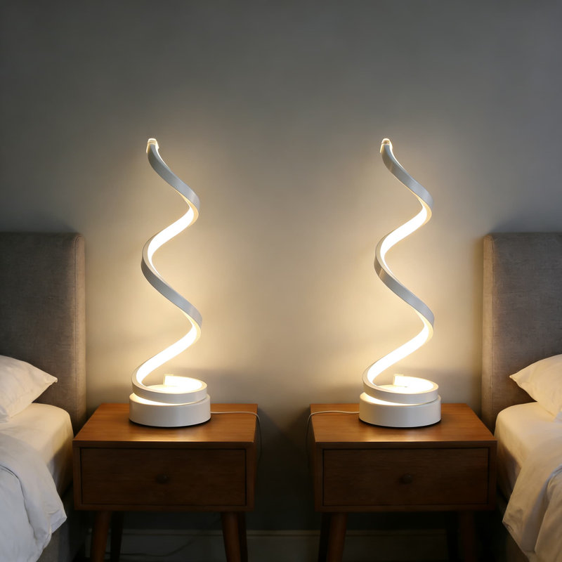Ensemble de 2 lampes de table à DEL à intensité variable de 12 W avec 3 modes de couleur et 10 niveaux de luminosité, lampes de table de chevet modernes pour la chambre à coucher, le salon et le bureau