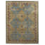 Distressed Homage Hand Knotted Wool Geometric Area Rug in Green, Blue, Beige, Red-1501381272