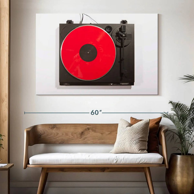 Tourne-disque rouge vif Abarca, H 34 po x l 51 po