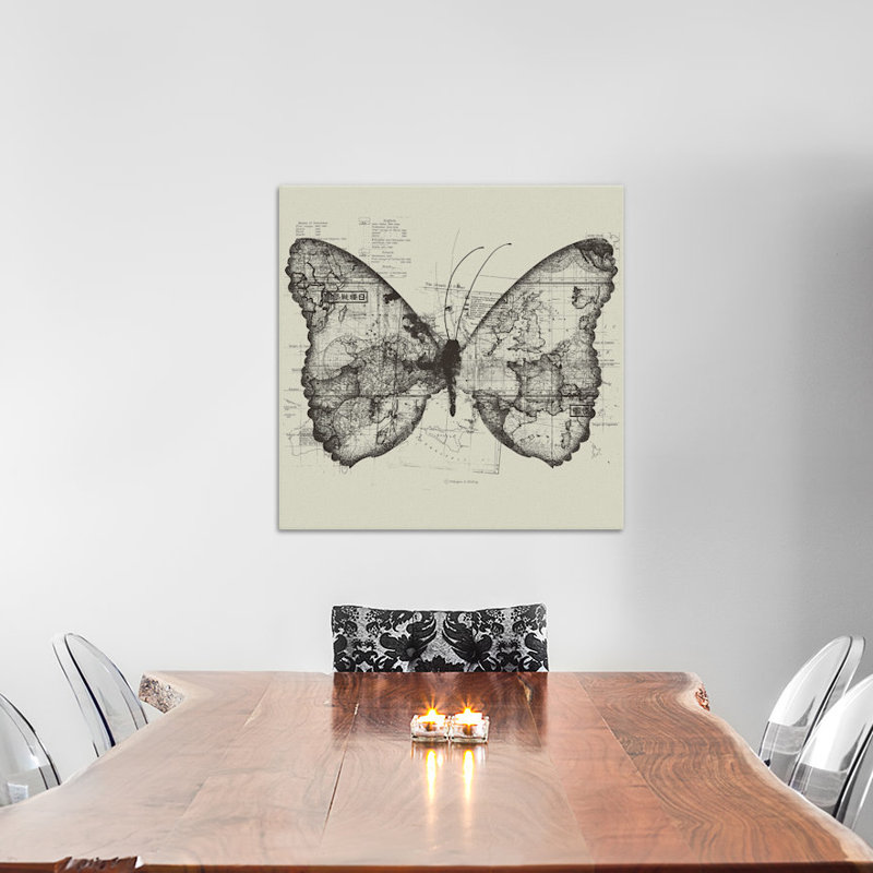 «Butterfly Effect», impression sur toile, H 12 po x l 12 po x P 0,75 po, Pas de tapis, Toile tendue