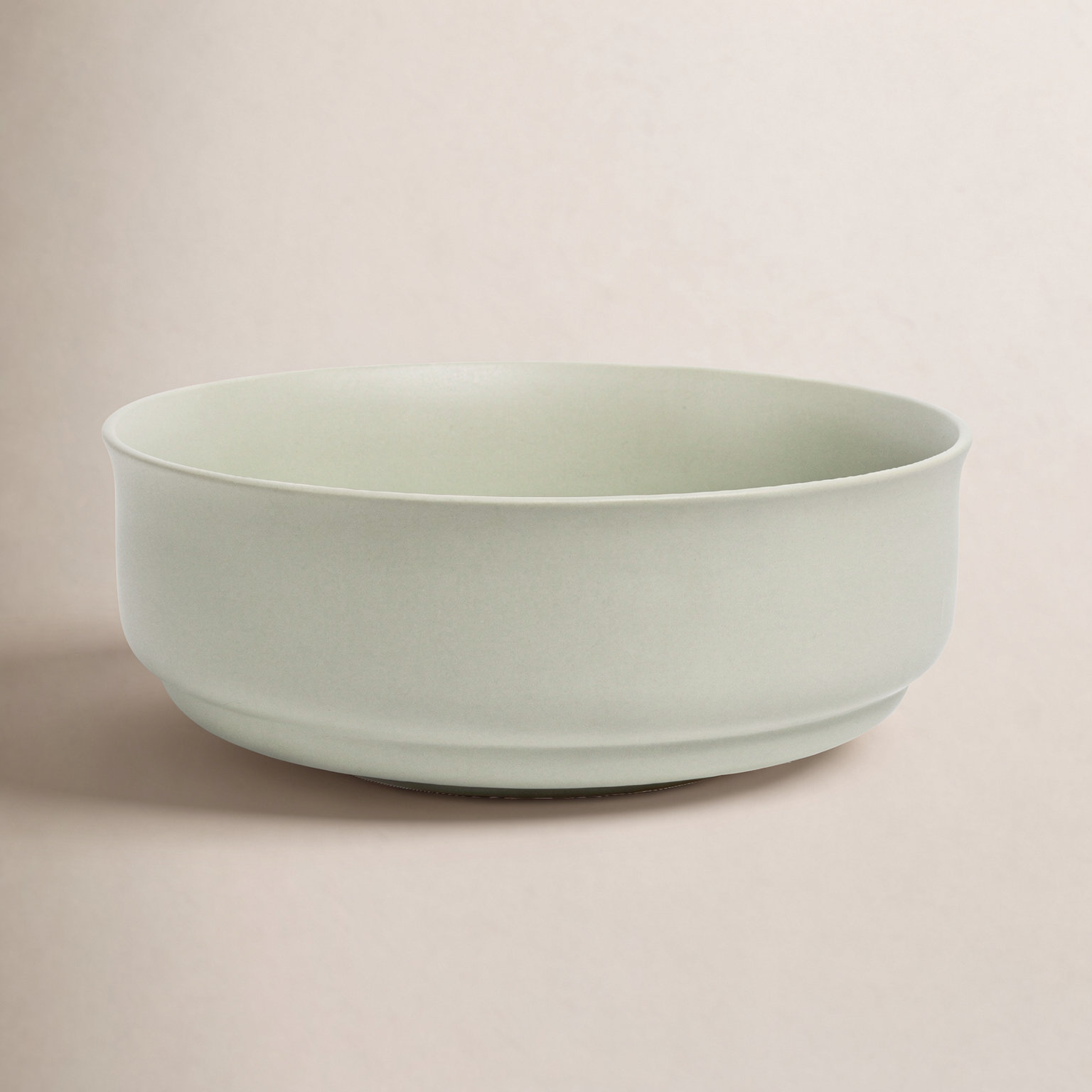 Rimmed Handcrafted Stoneware Serving Bowl, Sage Green