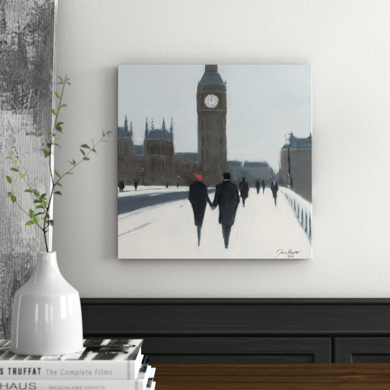 Big Ben, Red Beret And Snow by Jon Barker - No Frame Painting, No Mount