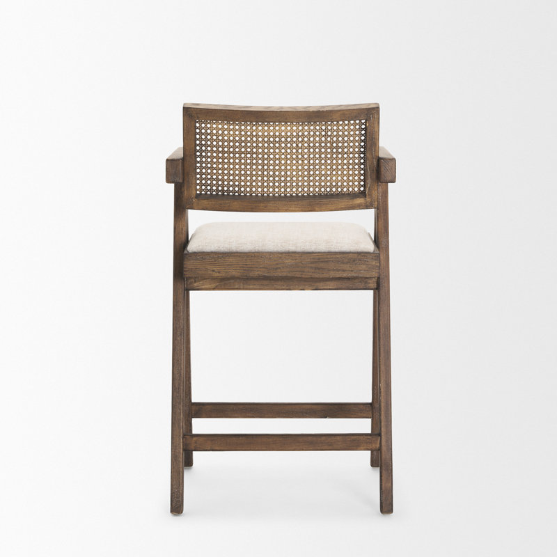Indie Medium Brown w/ Cane Counter Stool, Counter Stool (24.25" Seat Height)