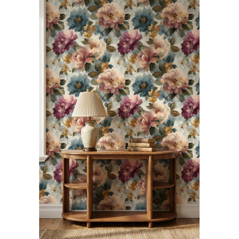 Papier peint floral rétro