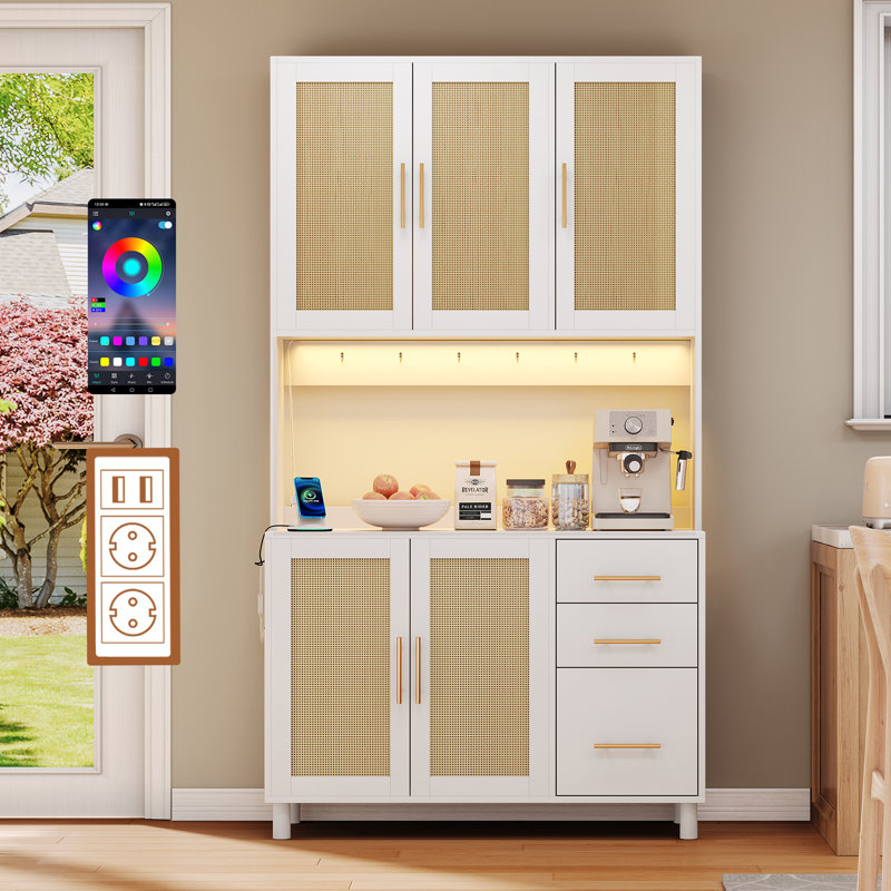183cm Kitchen Pantry, White