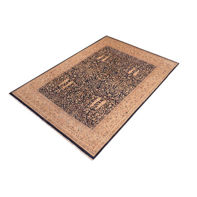 Parmanand One-of-a-Kind Rectangle: 8'3'' x 10'2'' 1970s Rectangle Wool Area Rug in Blue